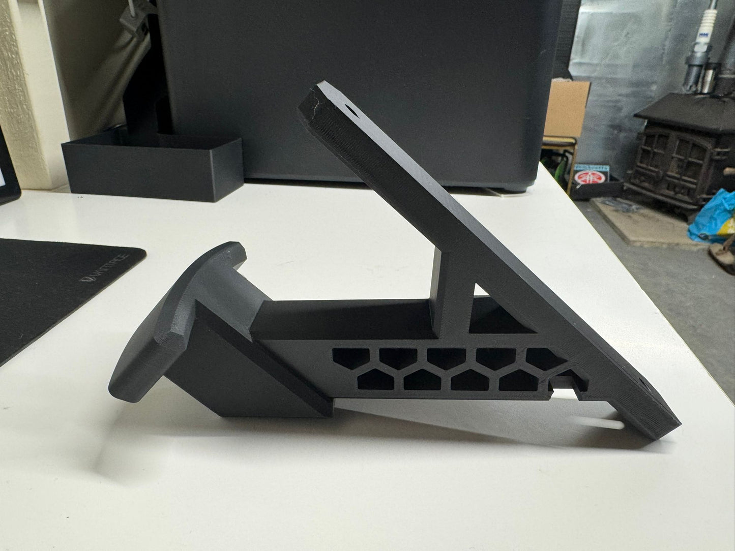 Heavy-Duty 3D Printed Motorcycle Helmet Wall Mount  Black
