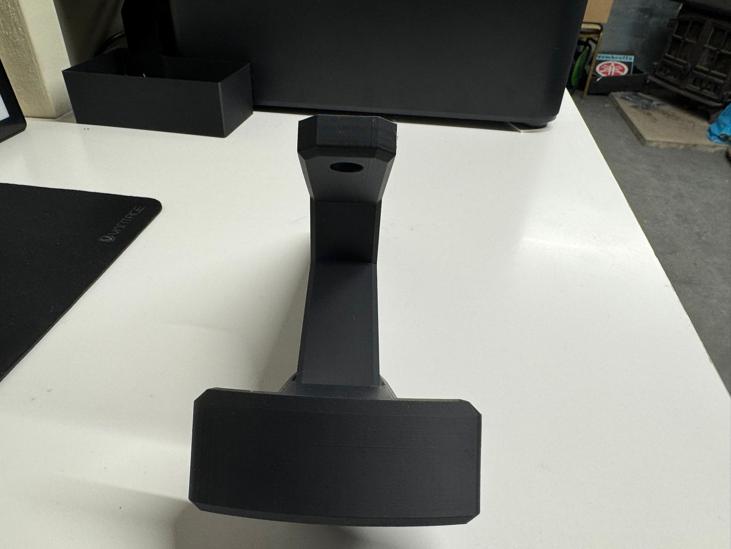 Heavy-Duty 3D Printed Motorcycle Helmet Wall Mount  Black