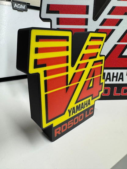 PRE ORDER NOW --Yamaha RD500 LC V4 LED 200mm x 200mm Lightbox Red & Blue - Retro 2-Stroke Tribute Sign-- NEW SIZE