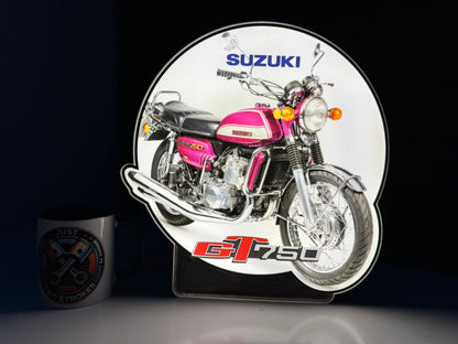 Suzuki GT750 Inspired 3D Motorcycle Lightbox – Classic Two-Stroke Bike Display with Detachable Stand