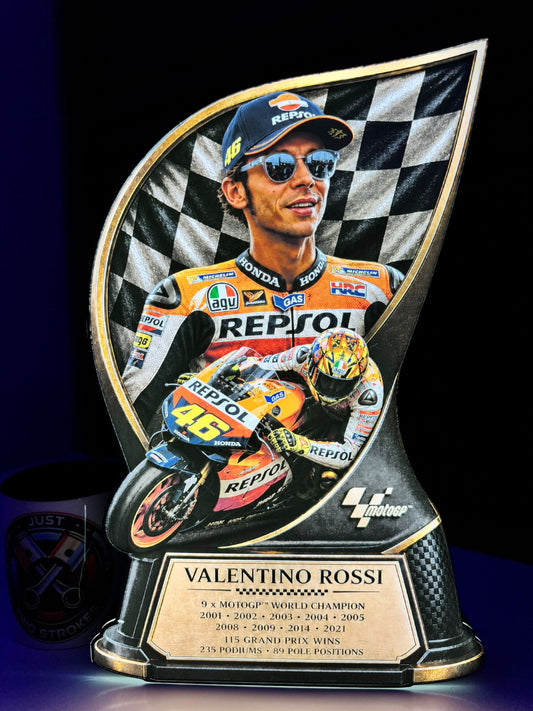 Valentino Rossi Inspired 3D Motorcycle Racing Lightbox – MotoGP Style Display with Detachable Stand