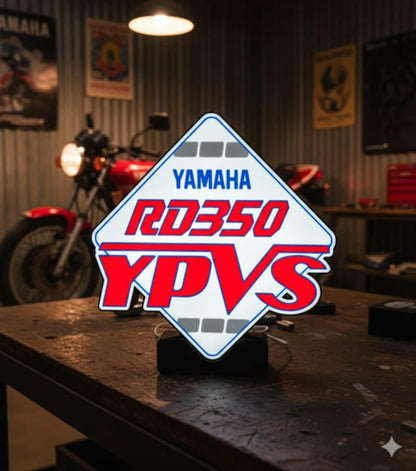 Yamaha RD350 YPVS Logo Lightbox (Red, Black & Grey) Size 340mm x 320mm