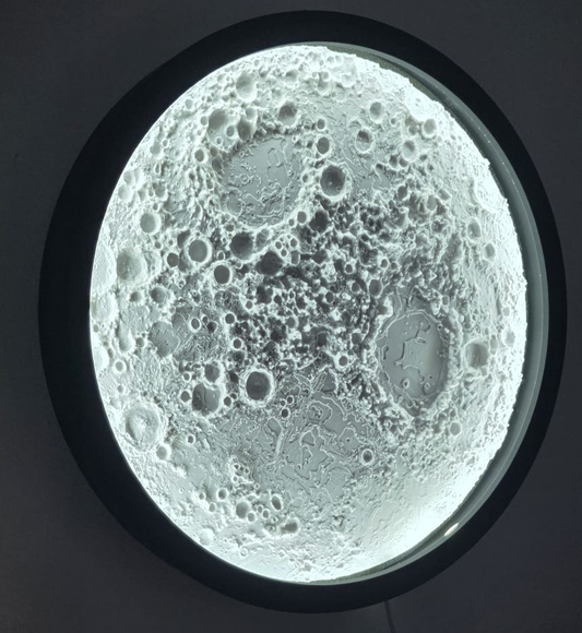 Large 340mm 3D Printed Lunar Relief Wall Light