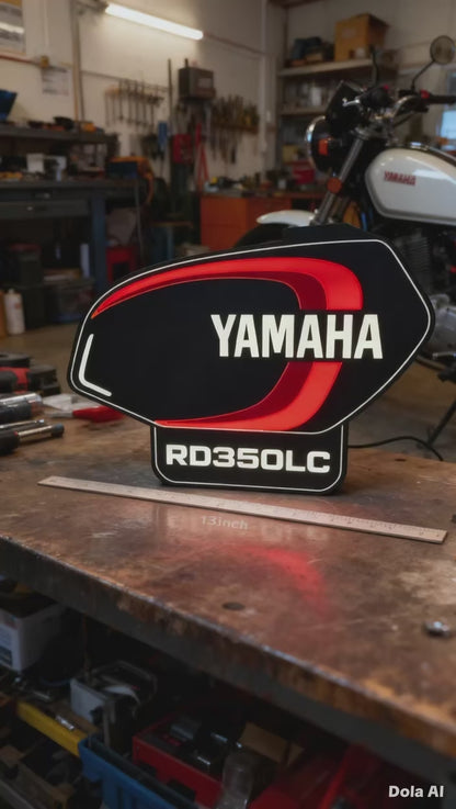 Yamaha RD350LC Heritage Lightbox – 340mm 3D Printed Garage Art
