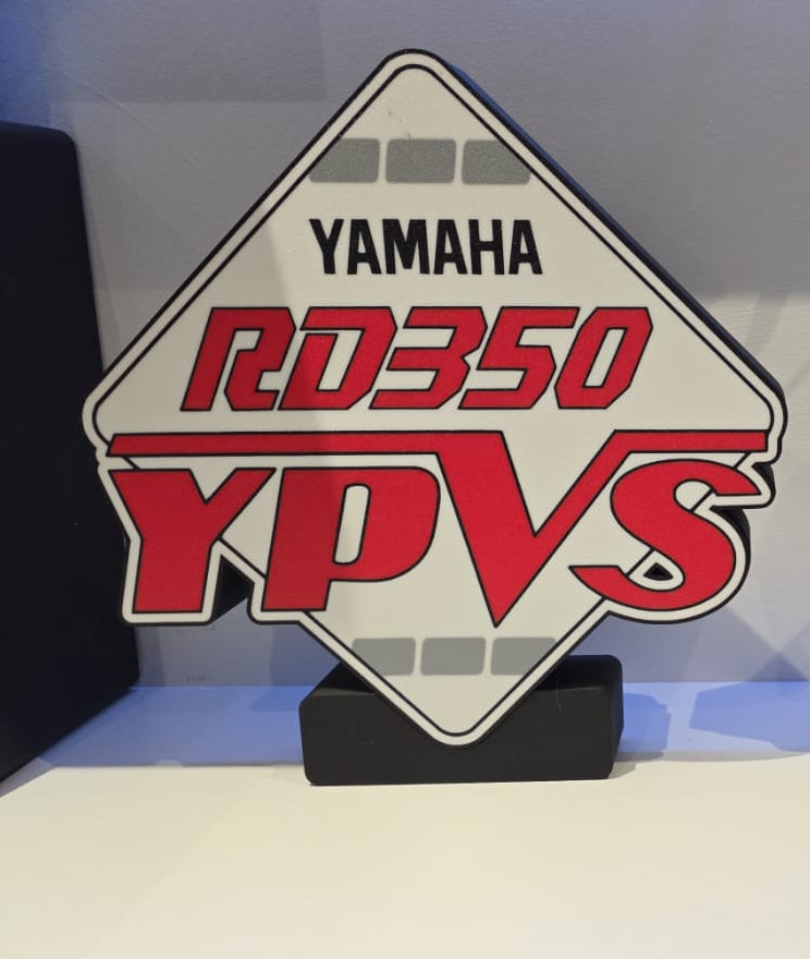 Yamaha RD350 YPVS Logo Lightbox (Red, Black & Grey) Size 340mm x 320mm